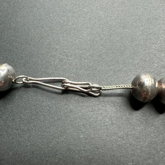 Sterling Silver Beaded Desert Pearls Necklace Vintage 24" Southwestern - Picture 8 of 11